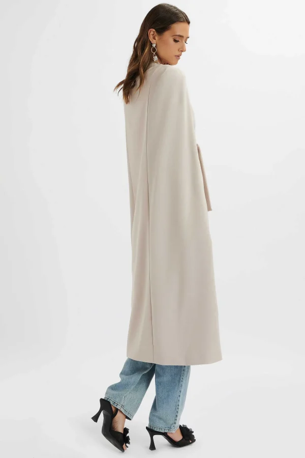 Best Lavish Alice Alexia Longline Belted Cape Blazer In Stone