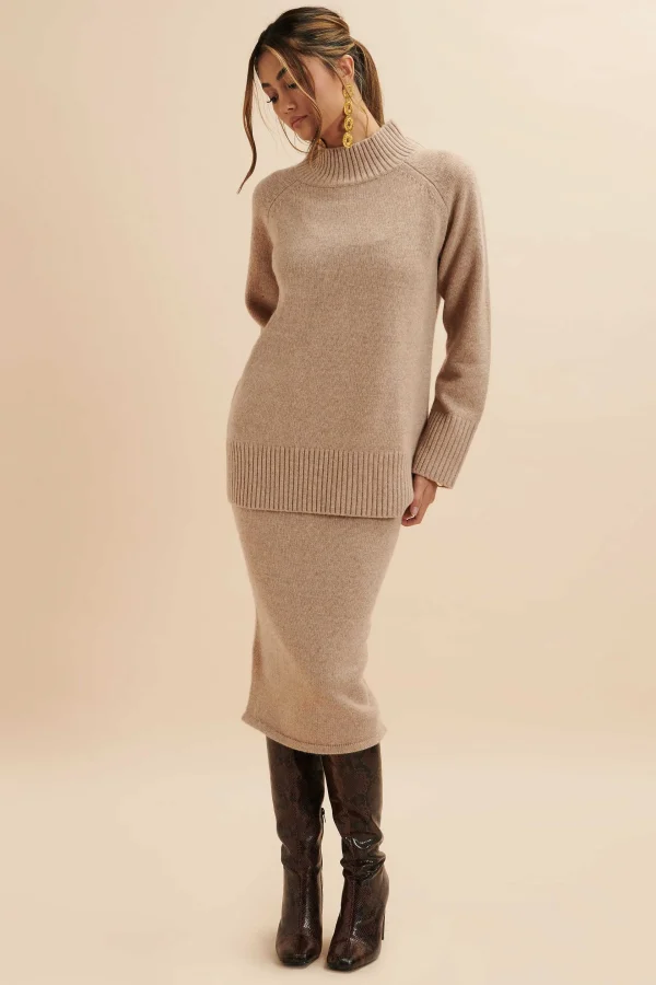 Sale Lavish Alice Amari Knitted Cashmere Blend Jumper In Beige