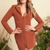 Clearance Lavish Alice Ariana Lace Up Corset Blazer Dress In Chocolate