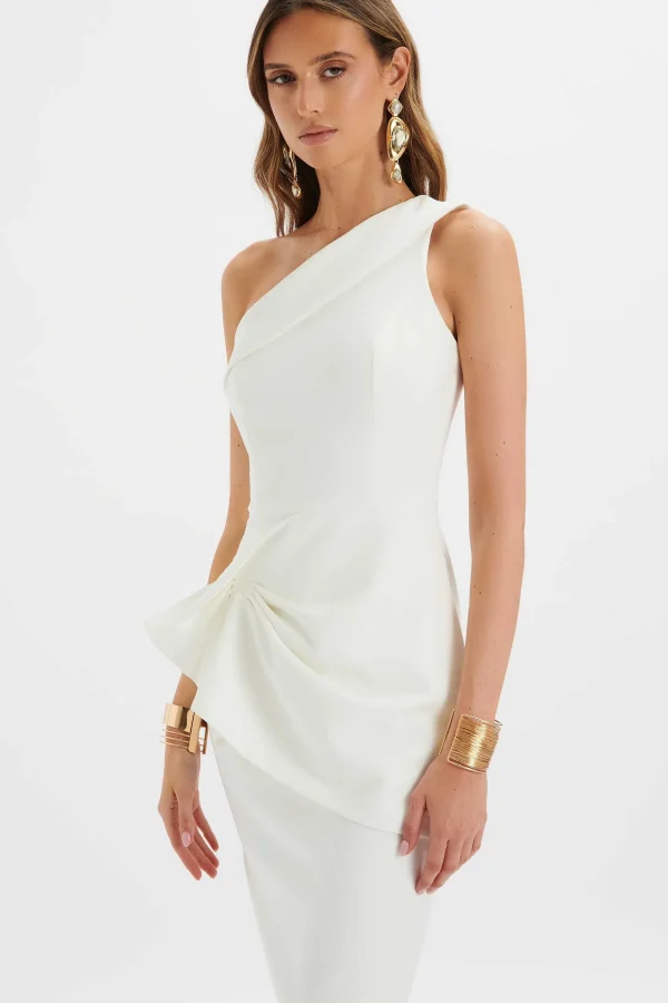 Flash Sale Lavish Alice Billie One Shoulder Midi Dress In White