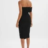 Flash Sale Lavish Alice Brie Bardot Knot Twisted One Shoulder Midi Dress In Black