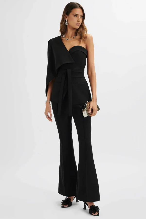 New Lavish Alice Emelie Fit & Flare Tailored Trouser In Black