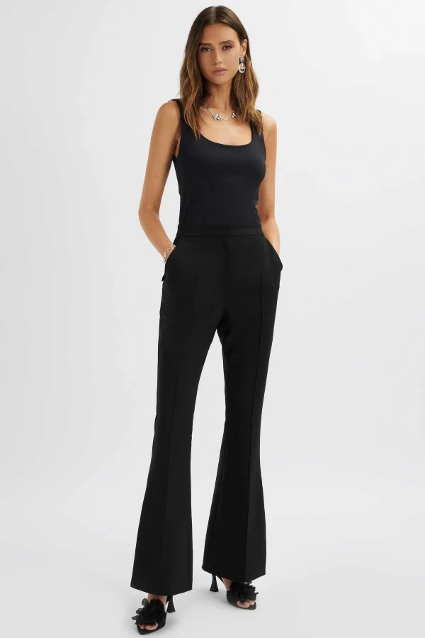 New Lavish Alice Emelie Fit & Flare Tailored Trouser In Black