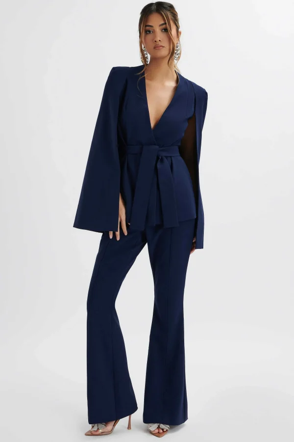 Best Sale Lavish Alice Emelie Fit & Flare Trousers In Navy