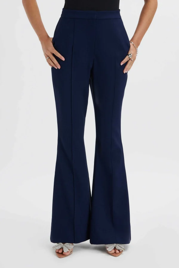 Best Sale Lavish Alice Emelie Fit & Flare Trousers In Navy