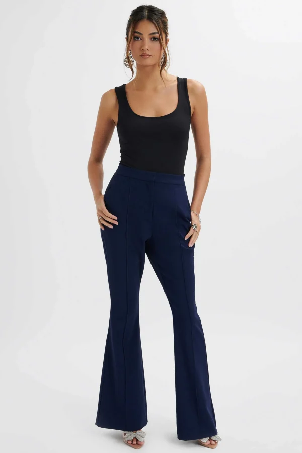 Best Sale Lavish Alice Emelie Fit & Flare Trousers In Navy