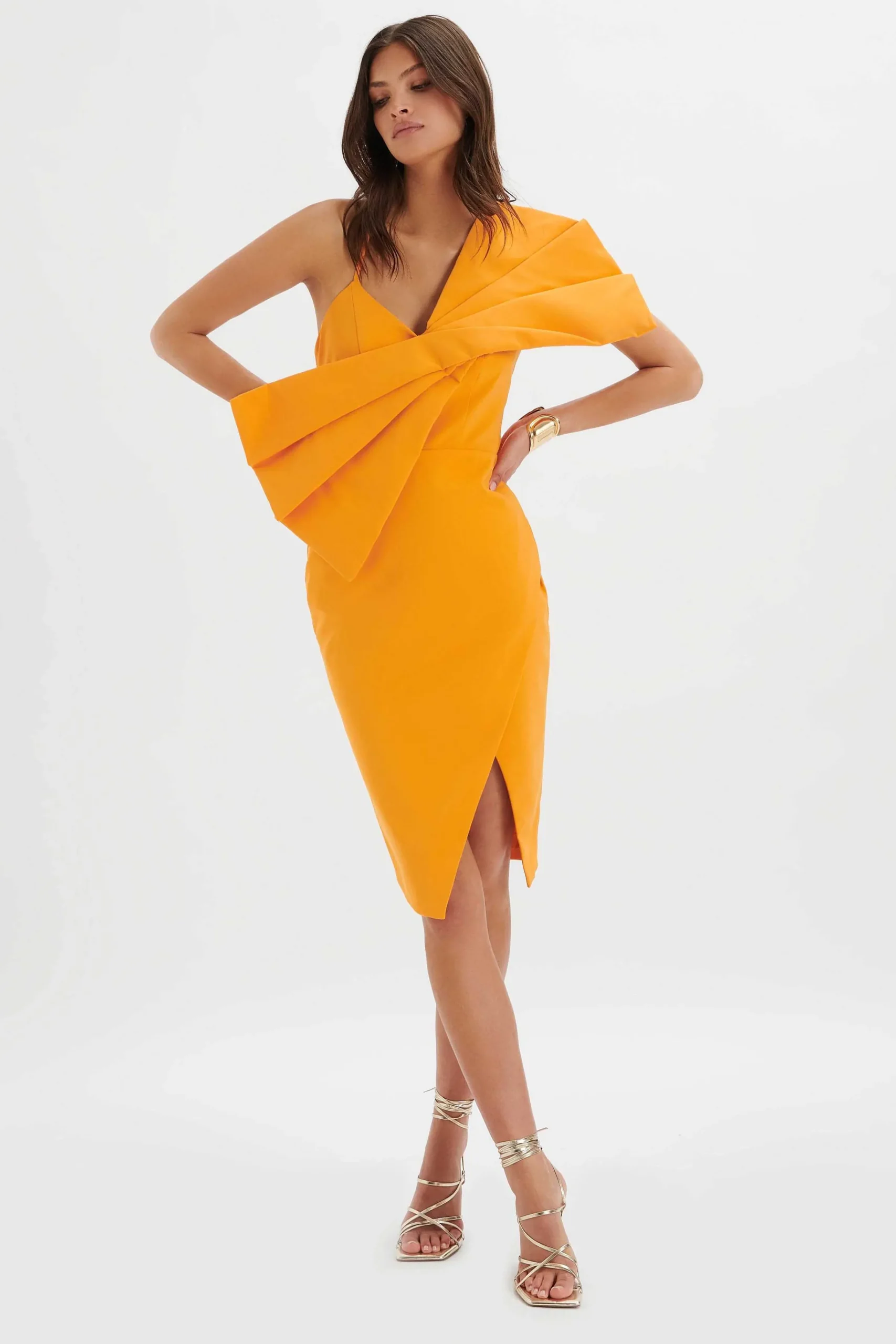 esther_bow_detail_wrap_sk_2.webp Cheap Lavish Alice Esther Bow Detail Wrap Skirt Midi Dress In Orange
