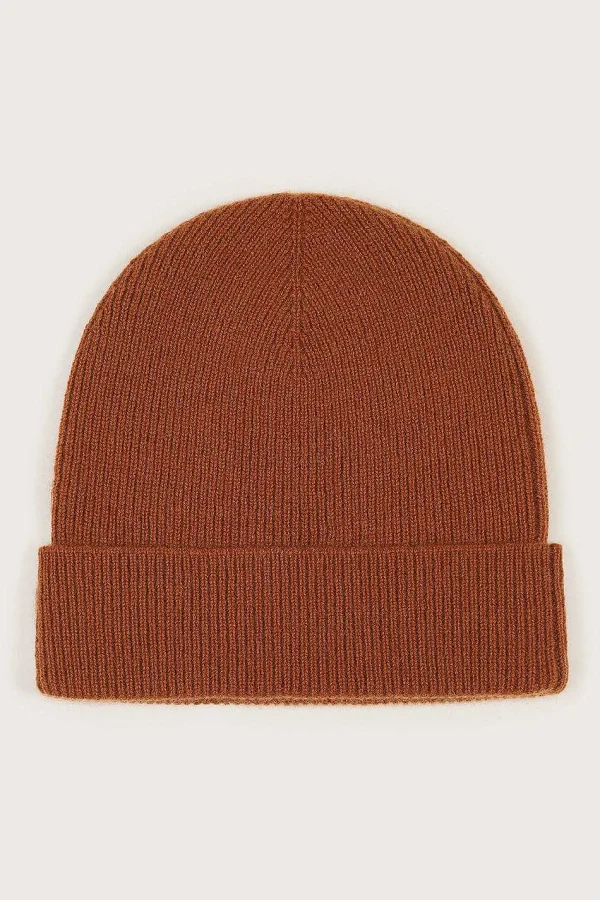 Online Lavish Alice Ezra Knitted Cashmere Blend Beanie In Camel