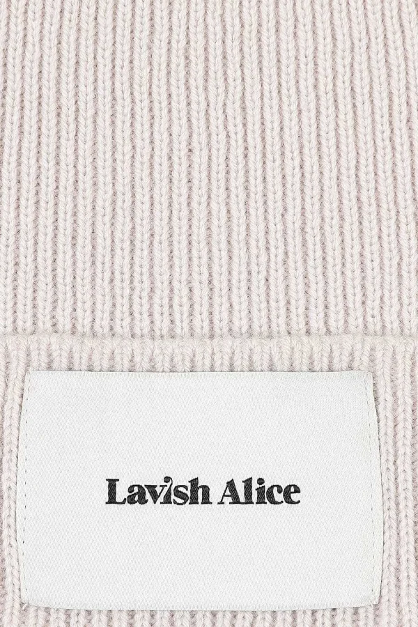 Hot Lavish Alice Ezra Knitted Cashmere Blend Beanie In Sand