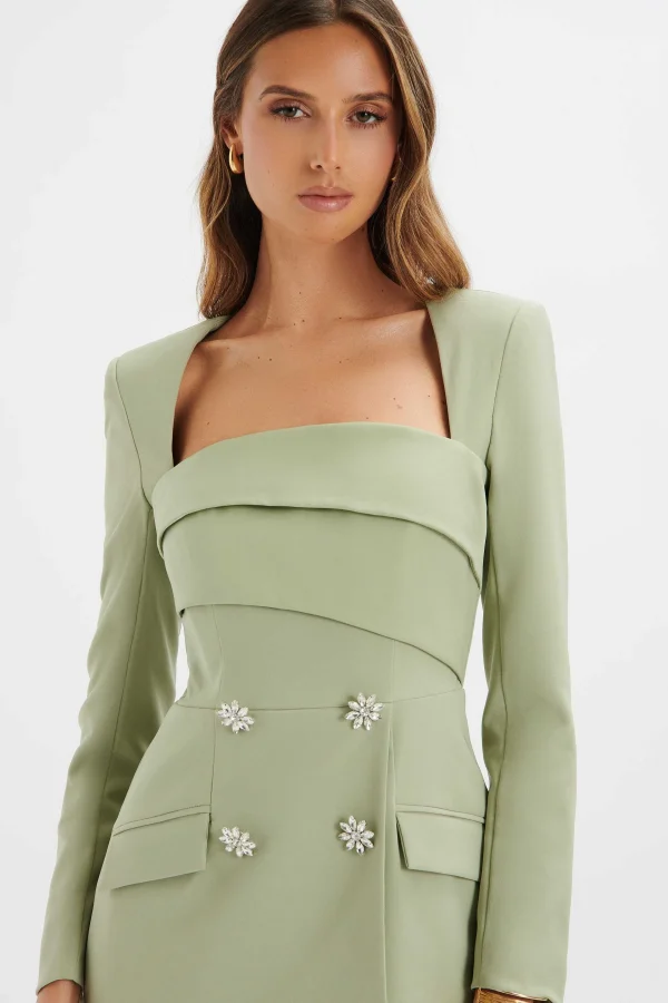 Flash Sale Lavish Alice Freja Tailored Bandeau Blazer In Sage Green