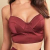 Flash Sale Lavish Alice Iris Bonded Satin Stitch Detail Bralette In Burgundy