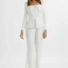 Online Lavish Alice Jessie Diamante Trim Tailored Jumpsuit In White