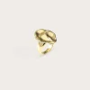 Hot Lavish Alice Leora Hammered Effect Oval Gold Ring