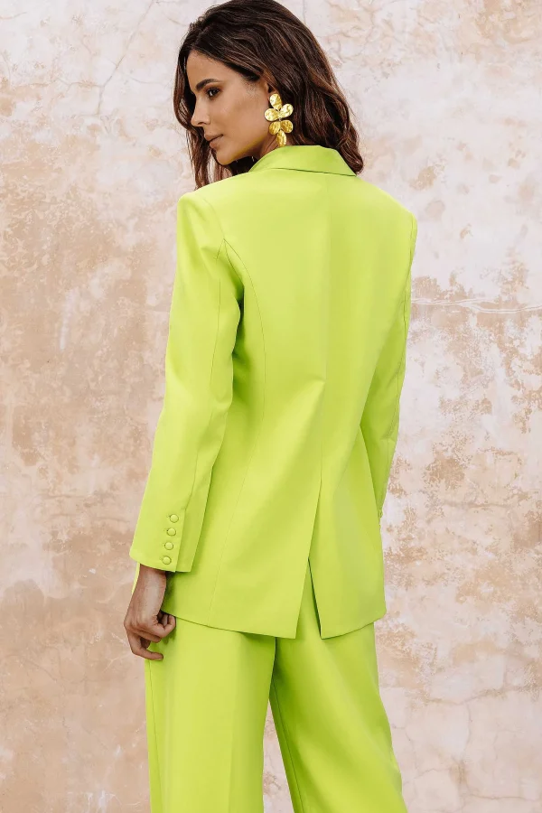 Outlet Lavish Alice Liana Tailored Masculine Blazer In Chartreuse