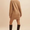 Clearance Lavish Alice Lilian Knitted Cashmere Mini Jumper Dress In Camel