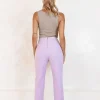 Cheap Lavish Alice Lily Feather Trim Trousers In Lilac