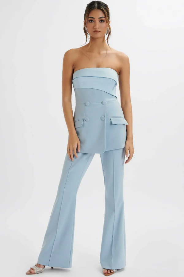 Best Sale Lavish Alice Macie Bandeau Tailored Jumpsuit In Cornflower Blue