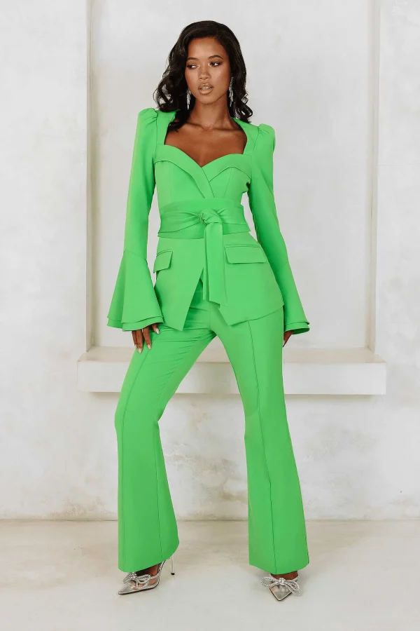 Outlet Lavish Alice Raquel Fit And Flare Trouser In Apple Green