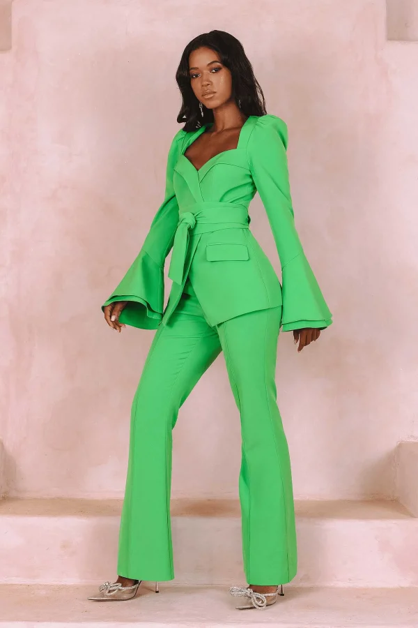 Outlet Lavish Alice Raquel Fit And Flare Trouser In Apple Green