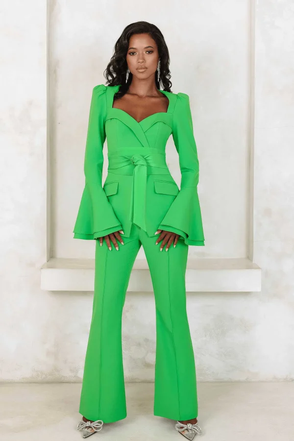 Outlet Lavish Alice Raquel Fit And Flare Trouser In Apple Green