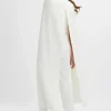 Store Lavish Alice Rayna Longline Cape Tailored Jumpsuit In White