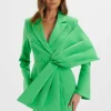 Outlet Lavish Alice Rosalie Bow Detail Mini Blazer Dress In Green