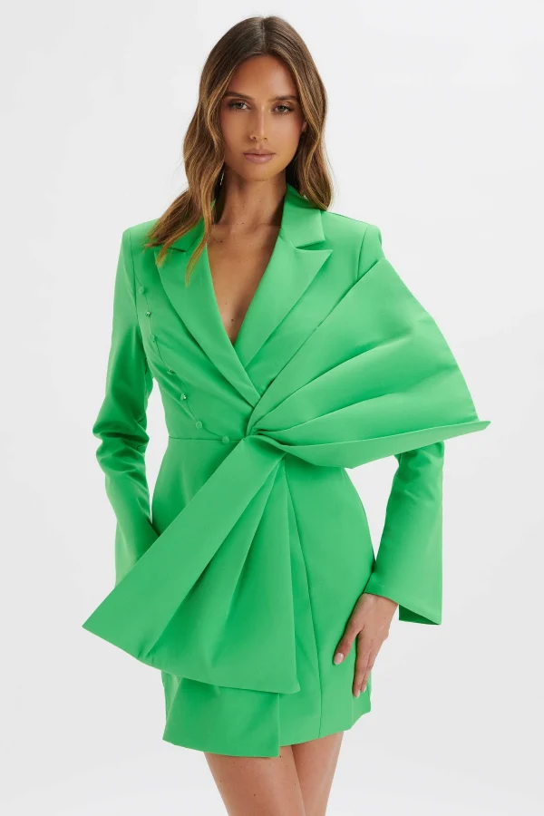 Outlet Lavish Alice Rosalie Bow Detail Mini Blazer Dress In Green