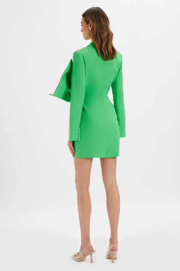 Outlet Lavish Alice Rosalie Bow Detail Mini Blazer Dress In Green