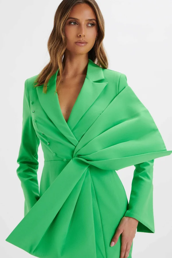 Outlet Lavish Alice Rosalie Bow Detail Mini Blazer Dress In Green