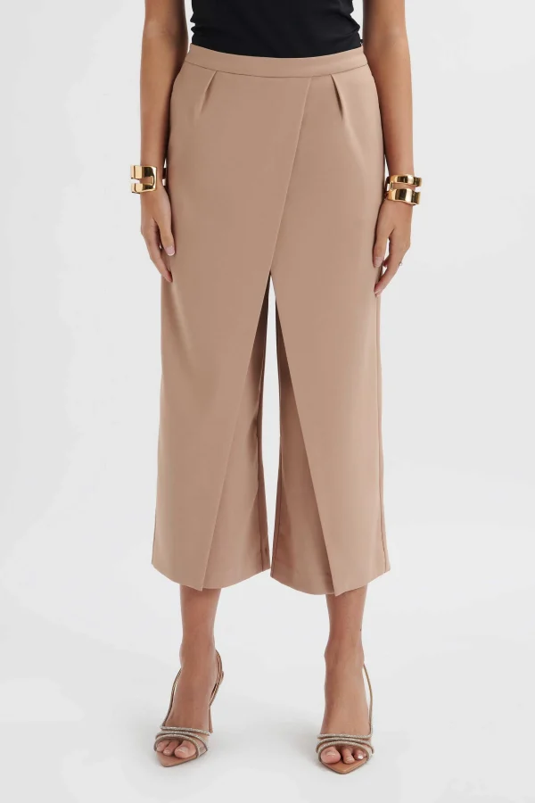 Discount Lavish Alice Siya Wrap Culotte Trousers In Camel