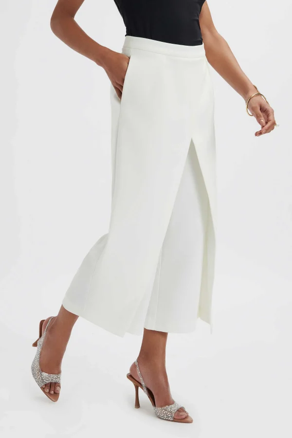 Discount Lavish Alice Siya Wrap Culotte Trousers In White