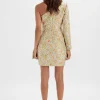 Hot Lavish Alice Suki One Shoulder Wrap Mini Dress In Floral Brocade