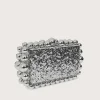 Sale Lavish Alice Tia Marbled Faux Pearl Box Clutch Bag In Silver