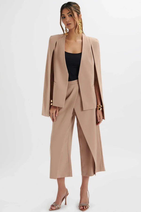 Best Lavish Alice Zendaya Classic Cape Blazer Jacket In Camel