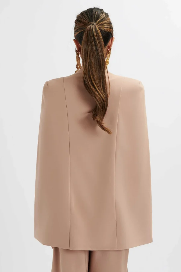 Best Lavish Alice Zendaya Classic Cape Blazer Jacket In Camel