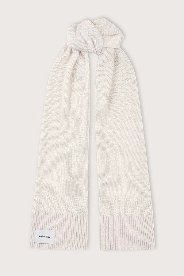 Best Sale Lavish Alice Zoha Knitted Cashmere Blend Scarf In Sand